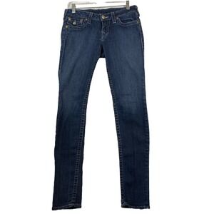 True Religion Skinny Blue Jeans Women's 28x31 Dark Wash‎ Y2Kaesthetic WLH599X80